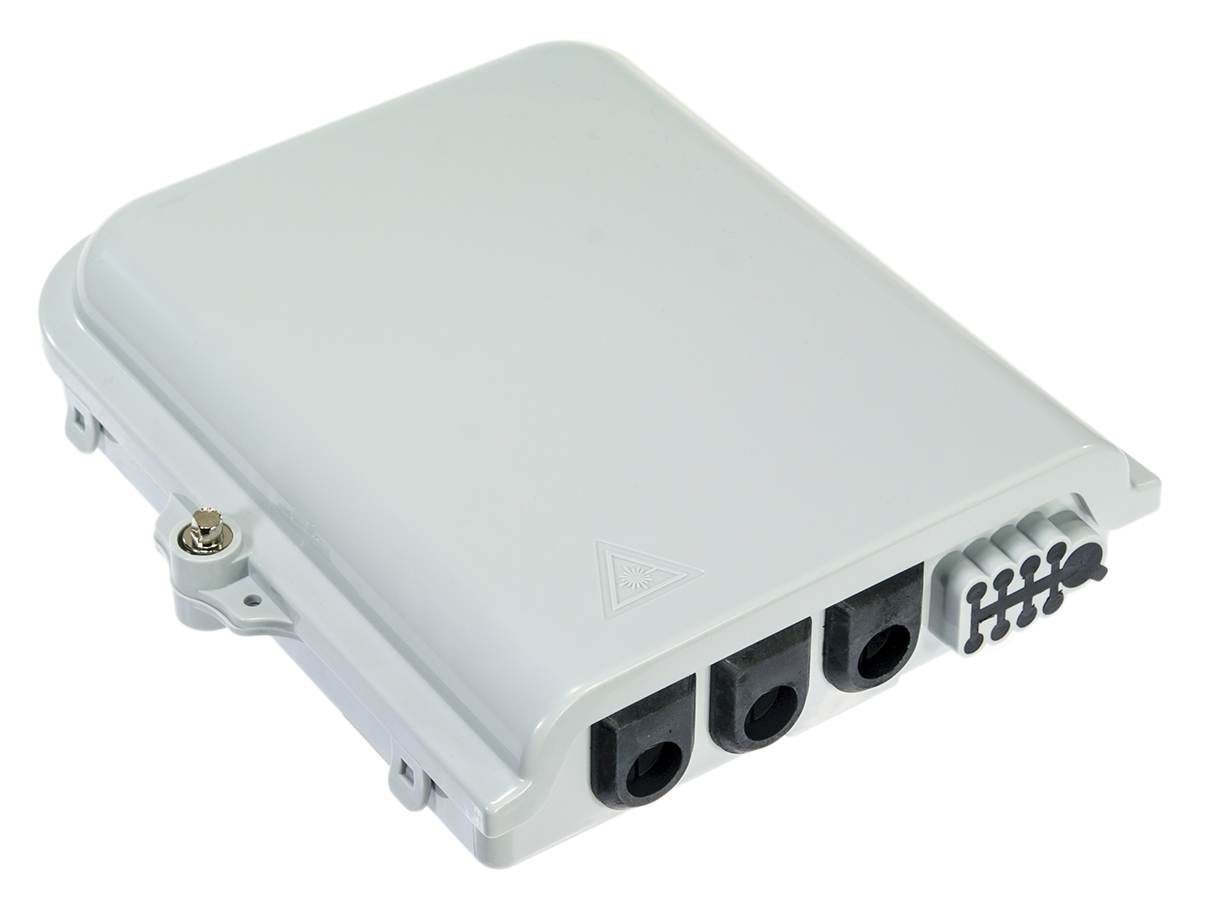 908052 Fiber Optic Distribution box for 8 LC Duplex, 3 IN, 8 OUT