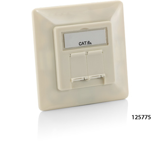 125775 C6A Outlet  8/8 ivory (RAL 1013) Universal Equip