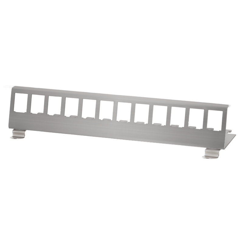 MP0076 DIN rail holder for 12 keystone modules, stainless steel