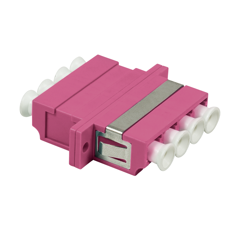 156165F Fiber optic LC/LC Quad adapter, Multimode, OM4 Violet